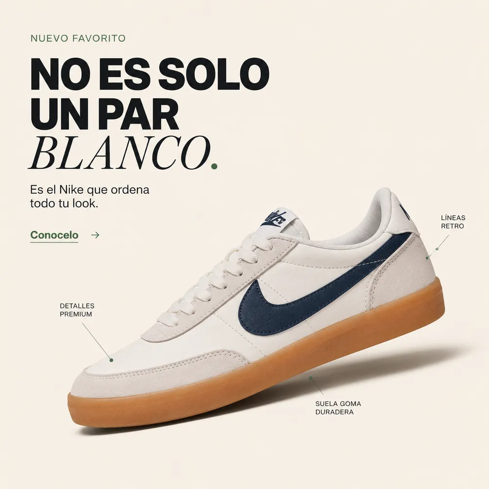 Anuncio editorial de zapatilla generado con el Método Prompt Ads