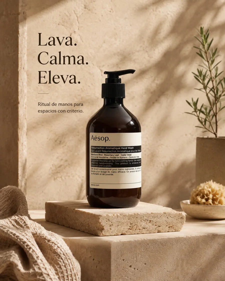 Anuncio de Aesop hecho con Prompt Ads