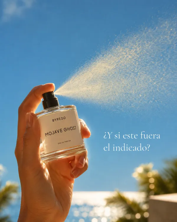 Anuncio editorial de perfume creado con el Método Prompt Ads
