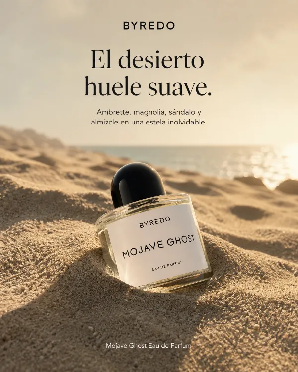 Anuncio de perfume en el desierto, hecho con el método