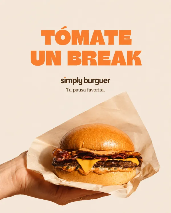 Anuncio de pausa con hamburguesa, hecho con el método