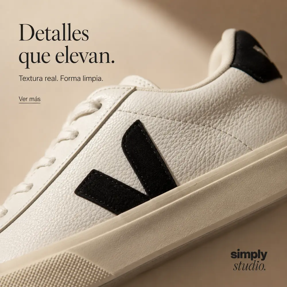 Anuncio de zapatillas con estética premium